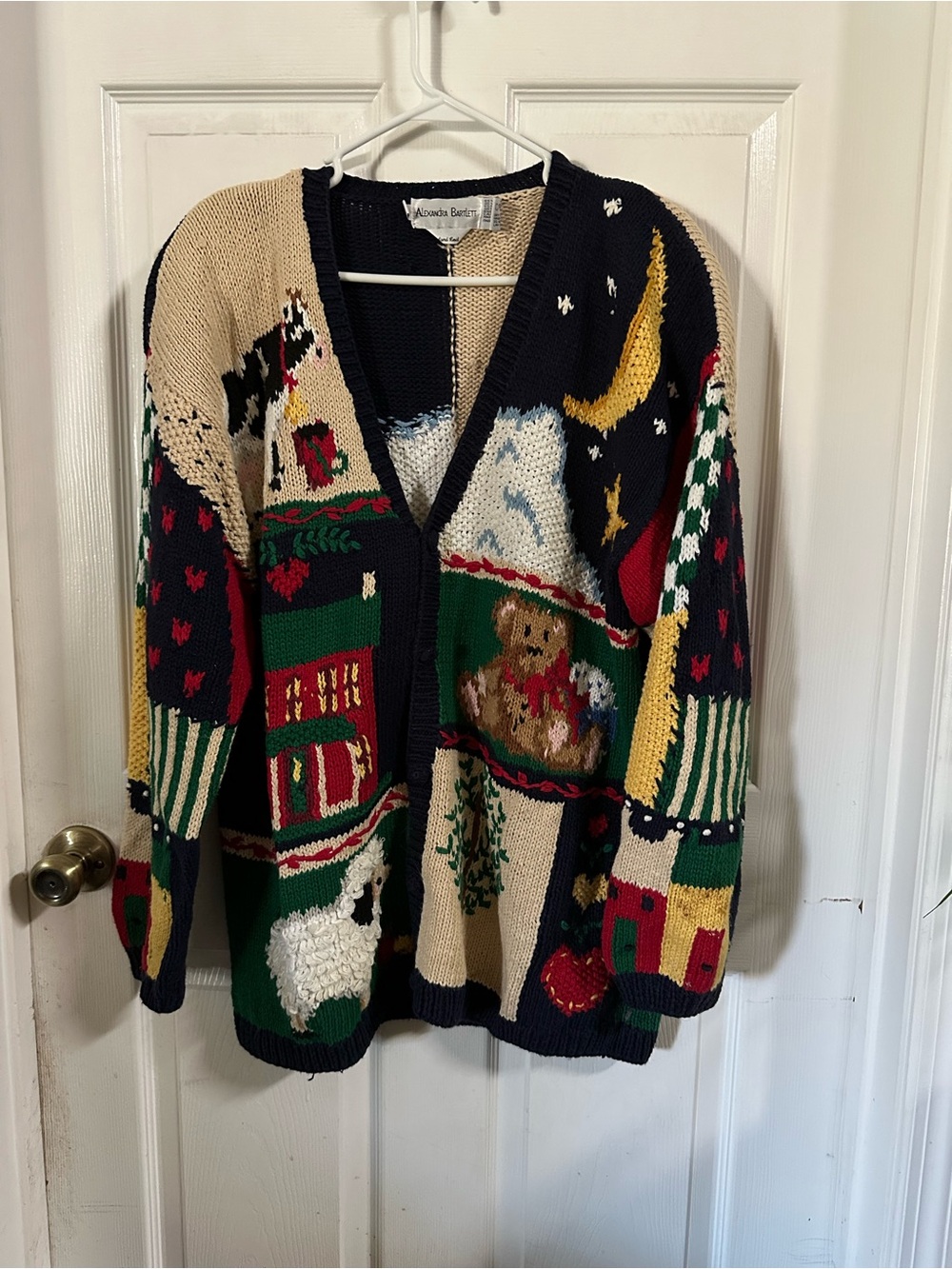 Vintage Alexandra Bartlett Novelty Hand Knit
Sweater Size Medium